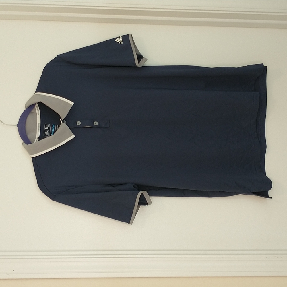 Adidas climacool blue grey white polo shirt